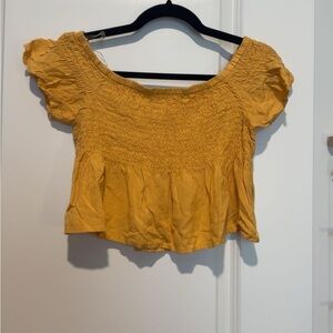Style Envy Mustard Smocked Crop Top